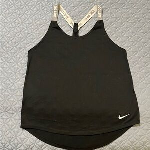 Nike Black Sleeveless Tank Top with Unique Y-Back